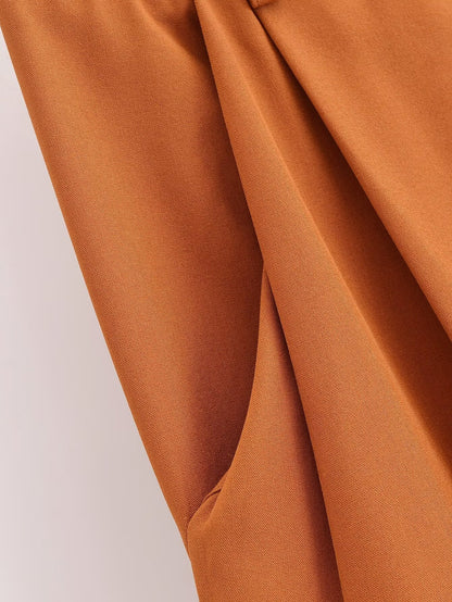 Pantalones casuales anchos de cintura media con descolorido para mujer