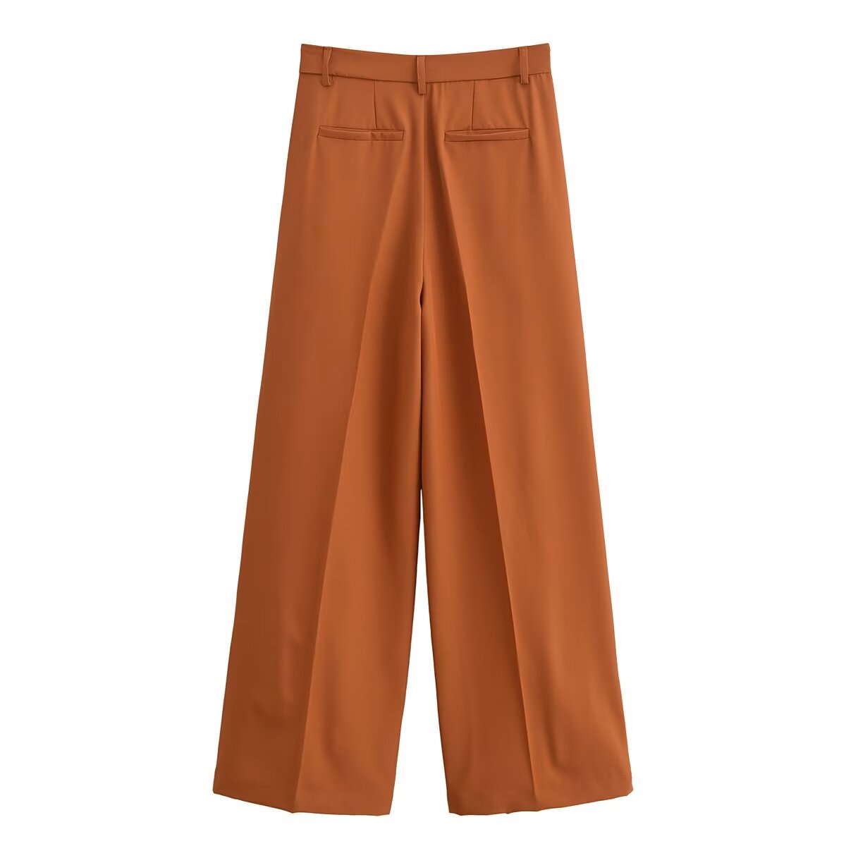 Pantalones casuales anchos de cintura media con descolorido para mujer