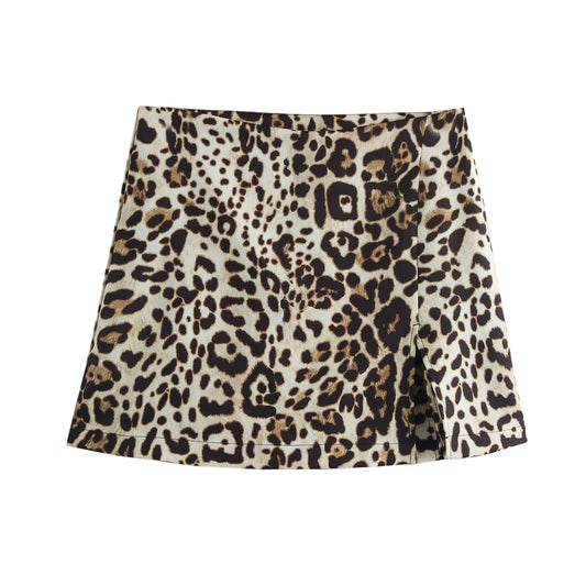 Autumn Women Street Design Culottes Animal Pattern Skirt