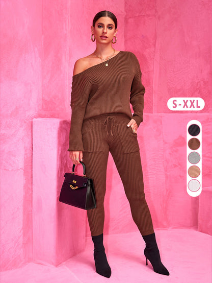 Supply Autumn Winter round Neck Woolen Trousers Long Sleeve Sweater