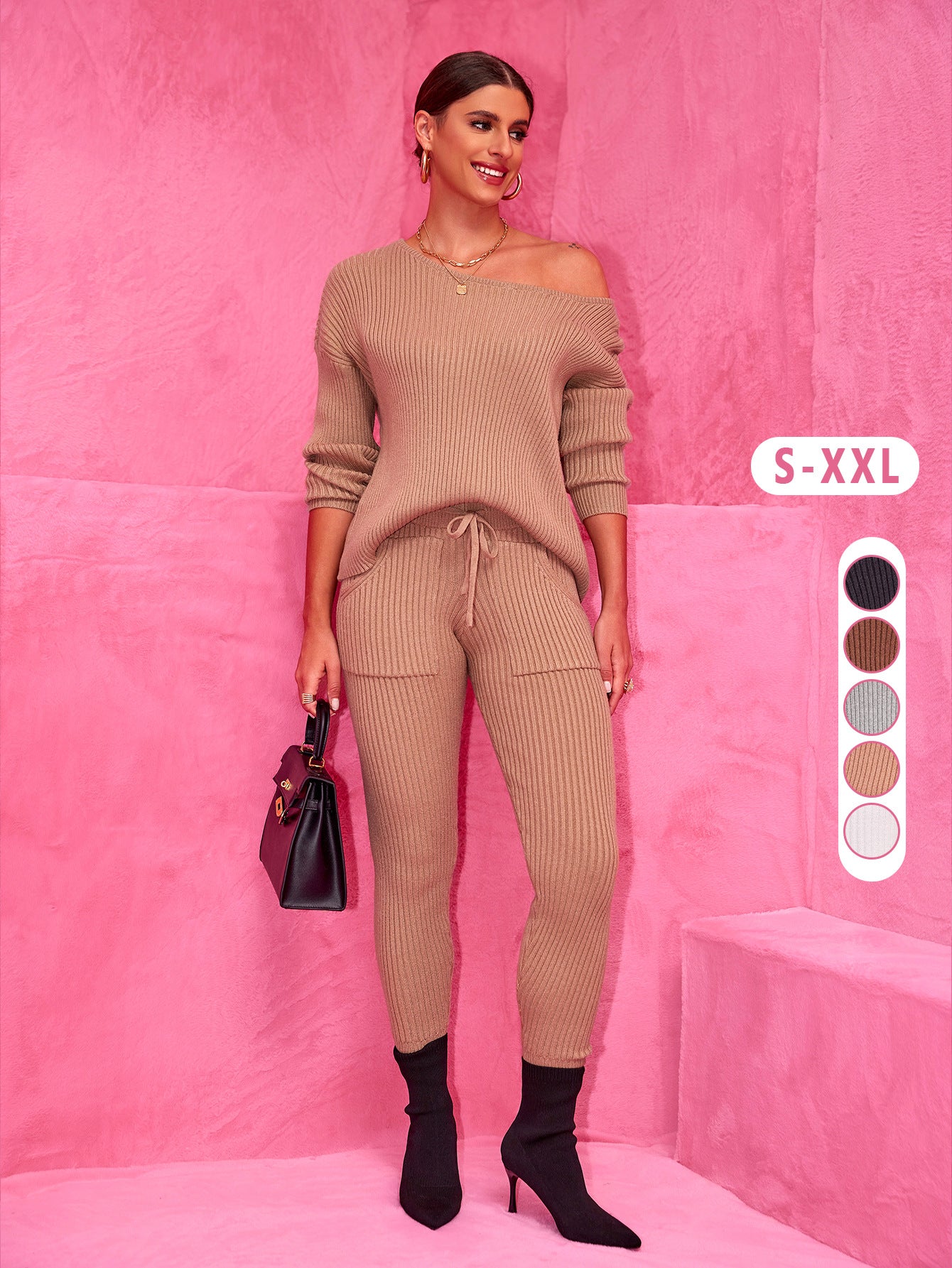 Supply Autumn Winter round Neck Woolen Trousers Long Sleeve Sweater