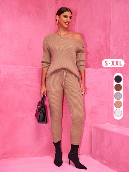 Supply Autumn Winter round Neck Woolen Trousers Long Sleeve Sweater