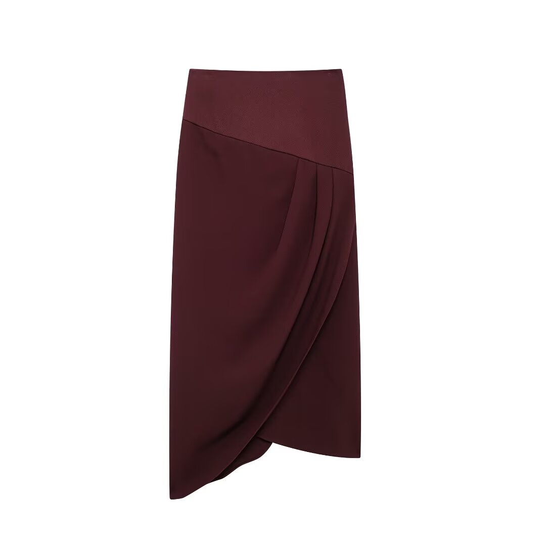 Women Minority Laminated Midi Skirt