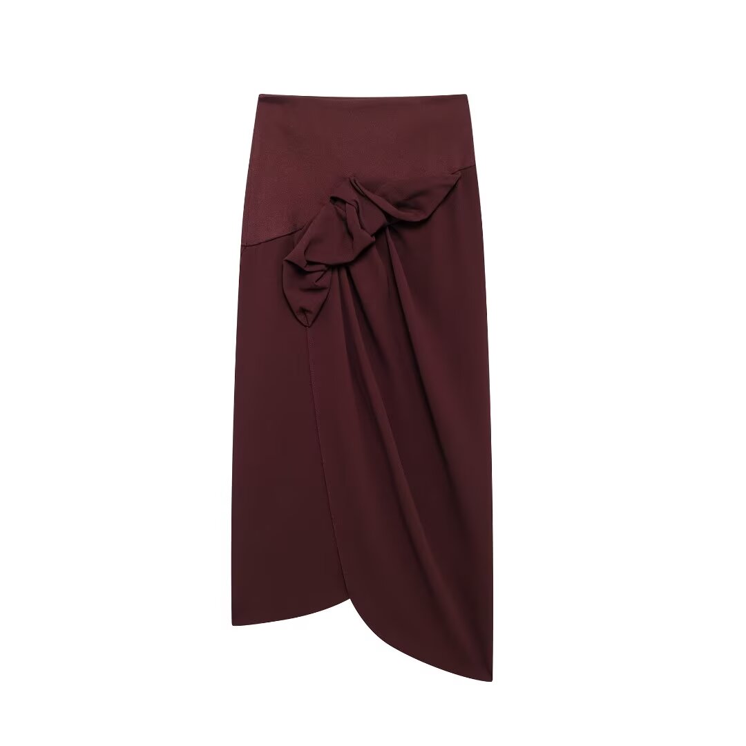 Women Minority Laminated Midi Skirt