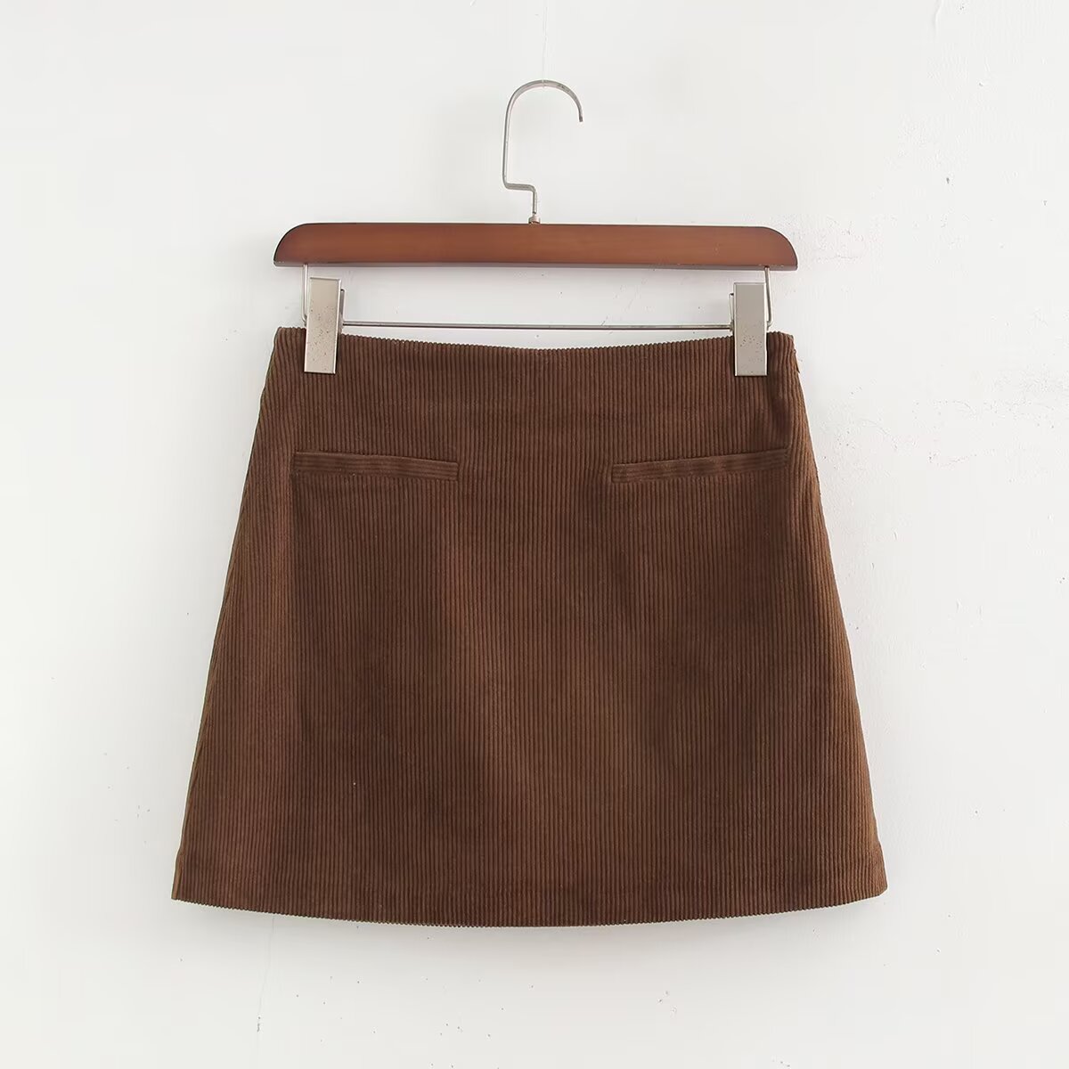 Women Clothing Stylish Simple Corduroy Sheath Skirt Mini A line Skirt