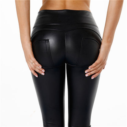 Black Tight-fitting High-waisted Velvet Slim Peach Hip Pants