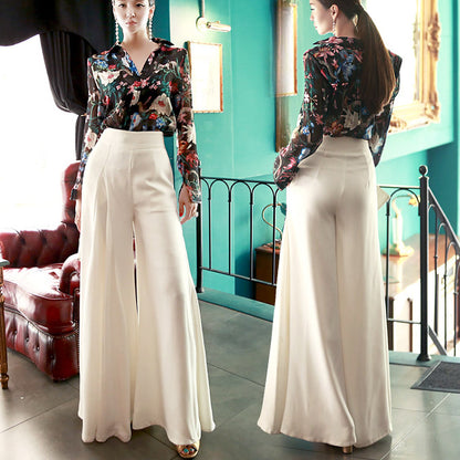 Pantalon large en fil de chanvre