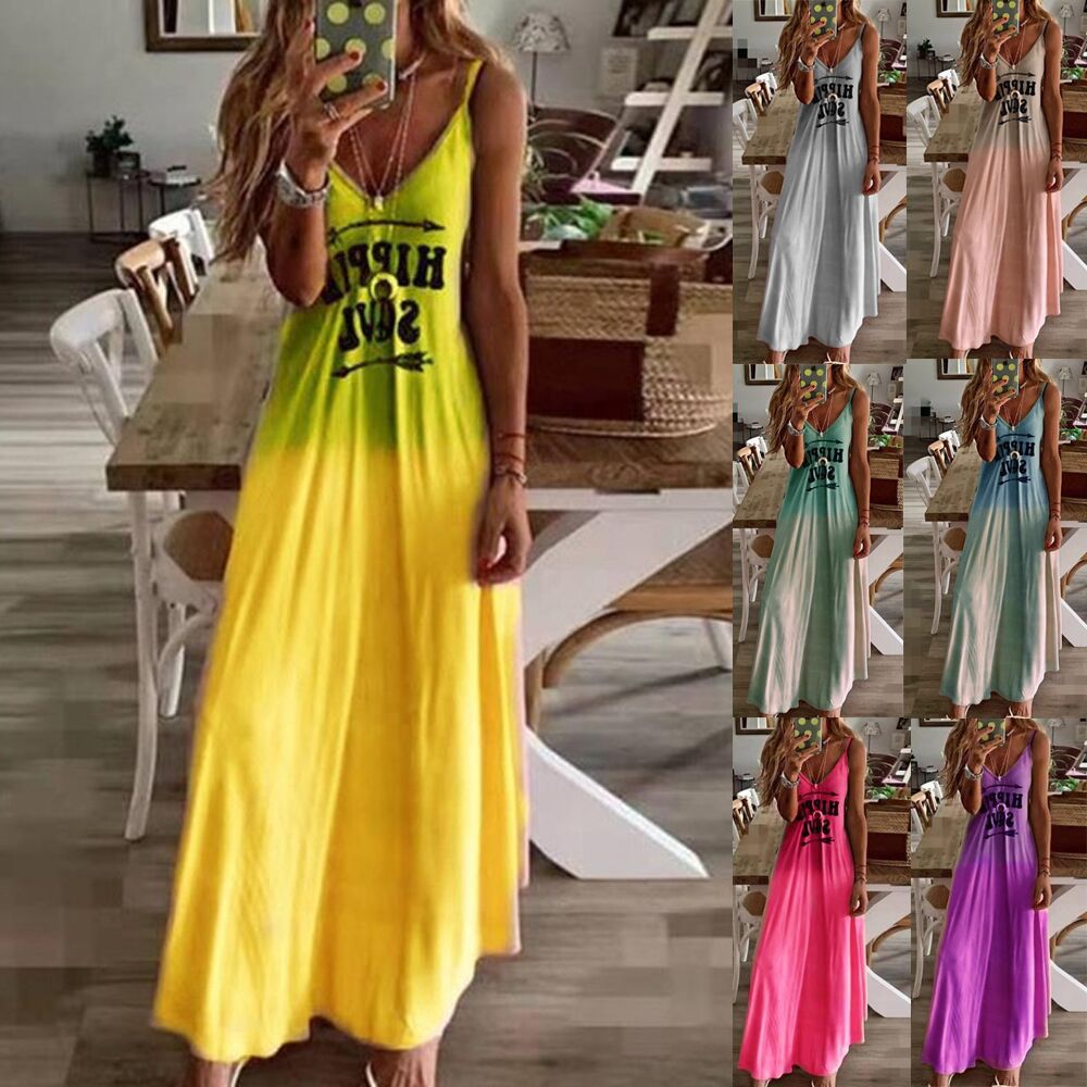 Vestido estampado sin mangas suelto casual para mujer