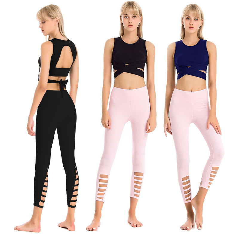 Tight-fitting Yoga Pants Nine-point Pants Stretch Quick-drying Sports Fitness Running Pants