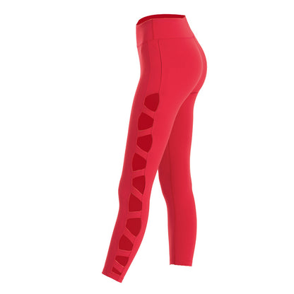 Ropa de yoga Pantalones sexys huecos de 7 puntos Pantalones deportivos Pantalones deportivos de secado rápido Pantalones cortos de yoga profesionales