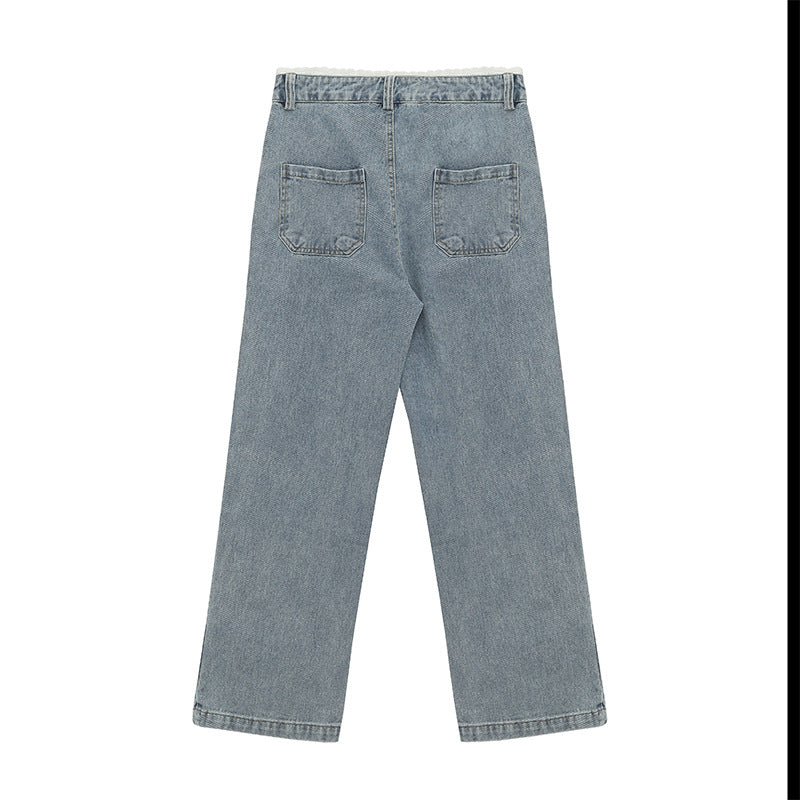 Noeud Papillon Taille Haute Denim Doux Cool Version Coréenne