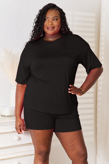 Basic Bae Full Size Soft Rayon Half Sleeve Top and Shorts Set