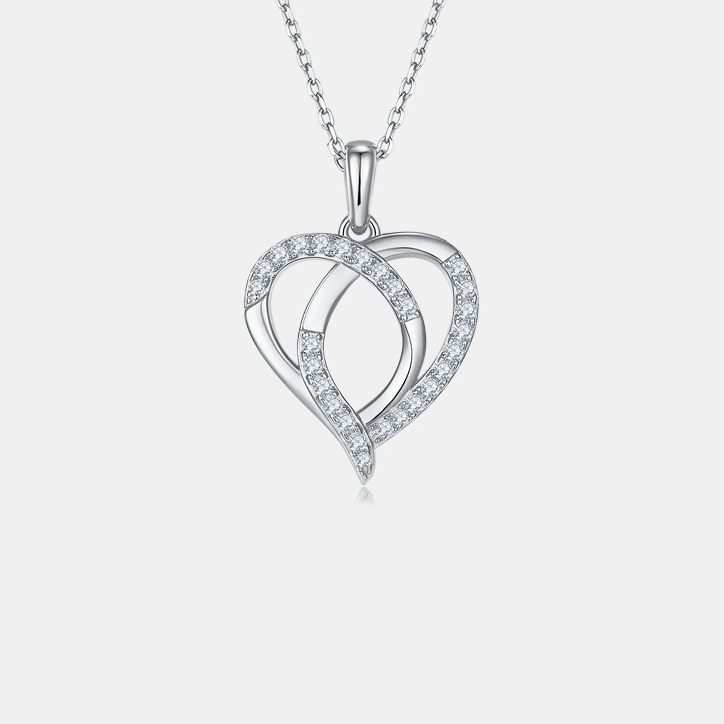 Collier en forme de cœur en argent sterling 925 Moissanite