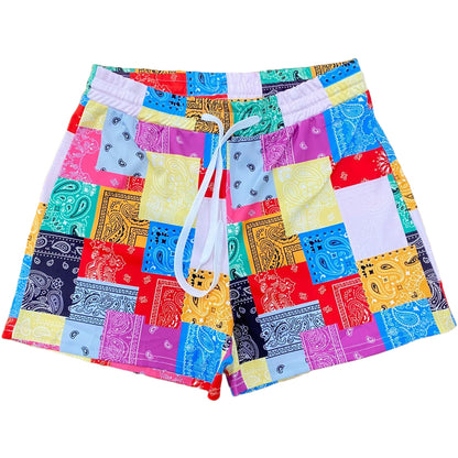 Mujer Verano Estampado floral Casual Paisley Paisley Shorts Pantalones de playa sueltos para mujer