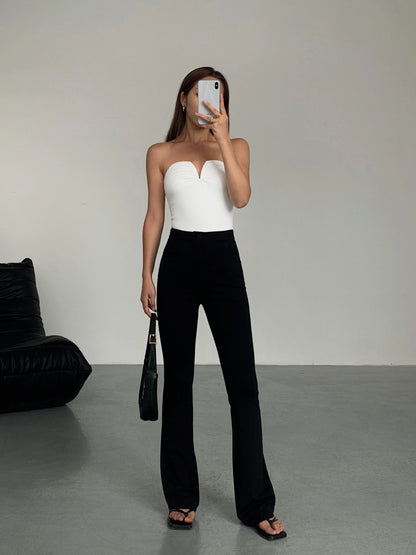 Women's High Waist Slim Casual Trousers