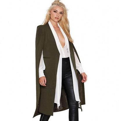 Manteau décontracté pour femme automne hiver cape sans boucle châle coupe-vent