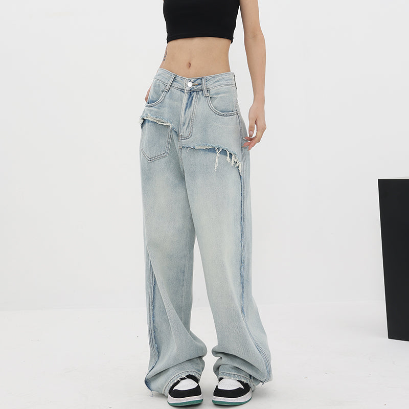 Women's Vintage High-waisted Straight Leg Jeans