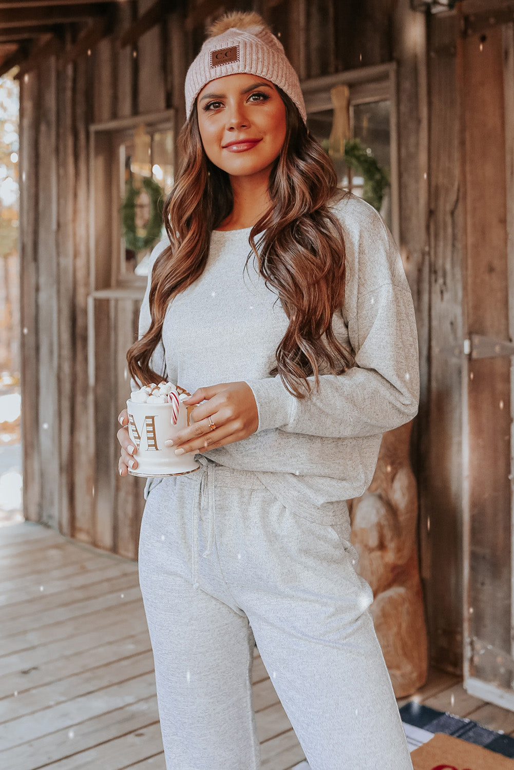 Ensemble pull à manches longues et pantalon de jogging vert épinards