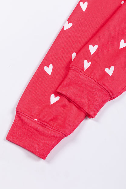 Ensemble pantalon rouge vif à imprimé cœur pour la Saint-Valentin