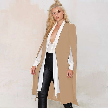 Manteau décontracté pour femme automne hiver cape sans boucle châle coupe-vent