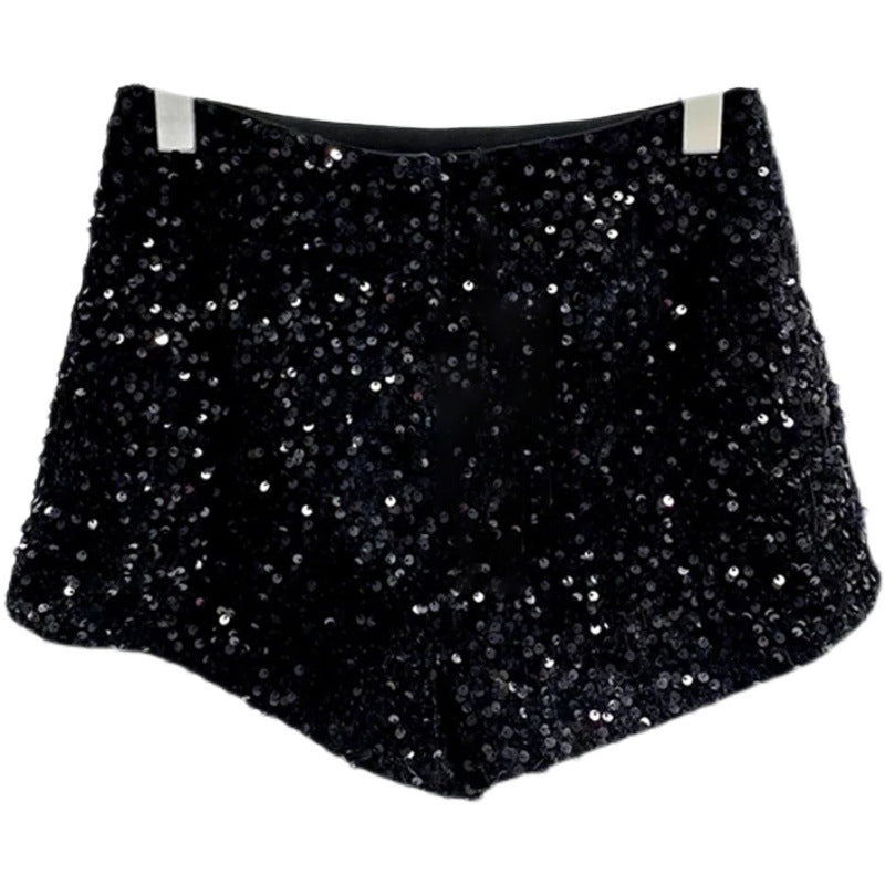 Short à coutures à paillettes pour industrie lourde, niche de conception à la mode