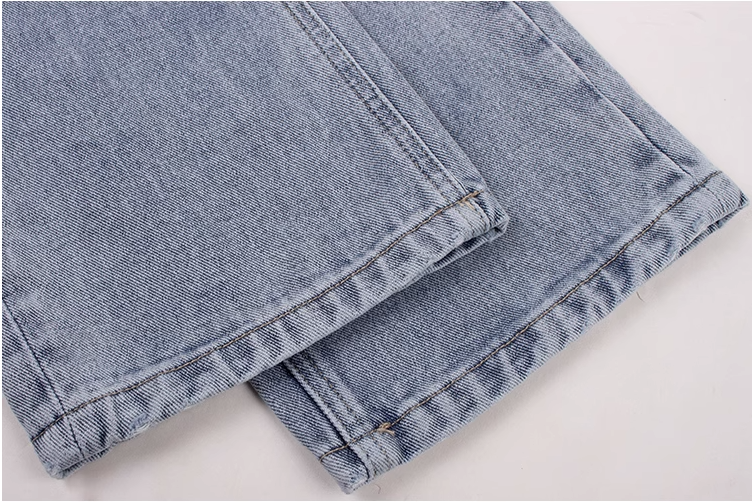 American Retro Casual Light Blue Slimming High Waist Straight Jeans