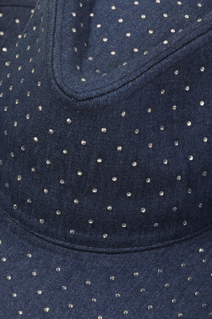 Chapeau en jean à large bord avec strass Fame