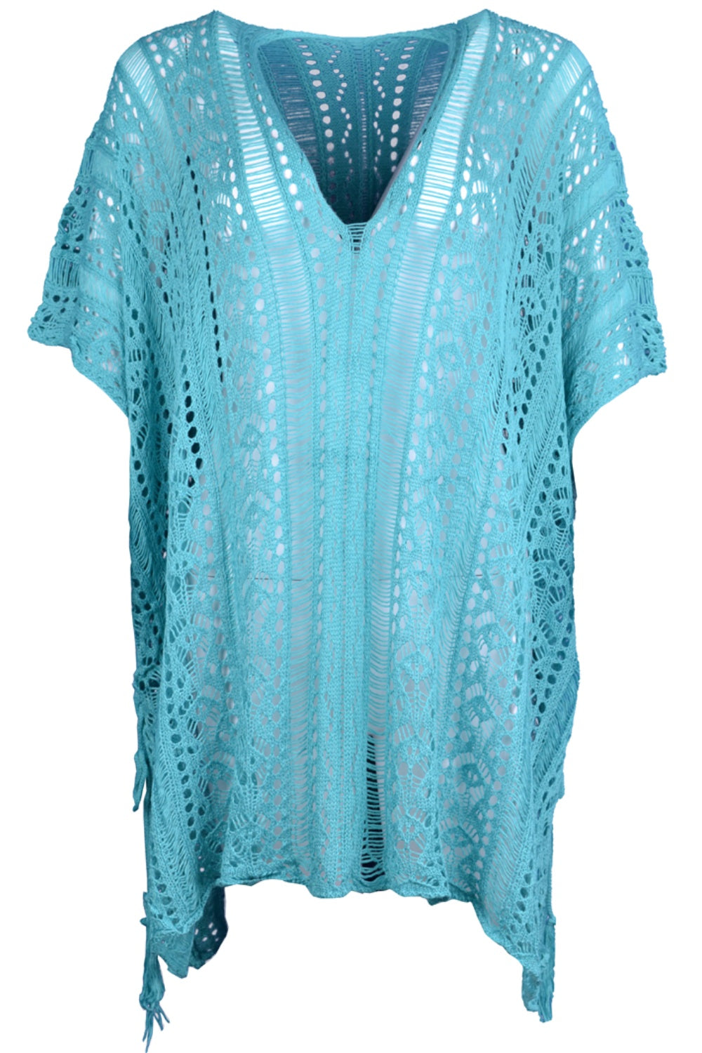 Cutout V-Neck Cover-Up with Tassel