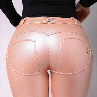 Womens Plus Velvet Yoga Fitness Leather Pants