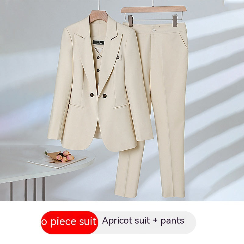 Women's President Small Suit Autumn And Winter Elegant Outfit Suit Vest Three-piece Suit