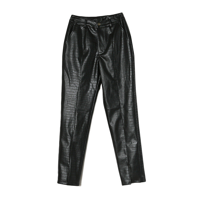 Women's High-waisted Long Pants With Thin Feet