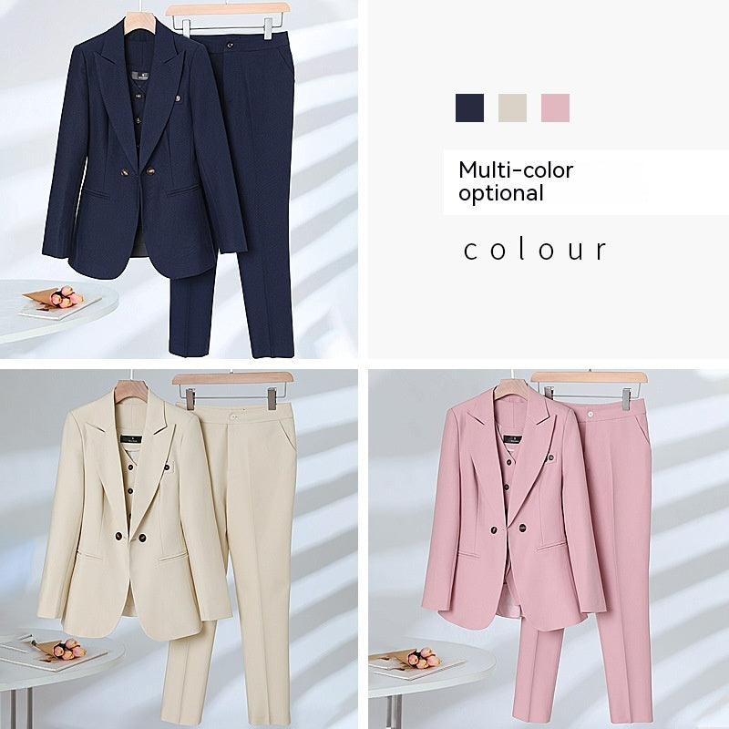 Women's President Small Suit Autumn And Winter Elegant Outfit Suit Vest Three-piece Suit