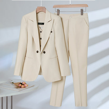 Women's President Small Suit Autumn And Winter Elegant Outfit Suit Vest Three-piece Suit