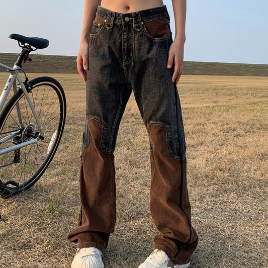 American Vintage Corduroy Patchwork Jeans