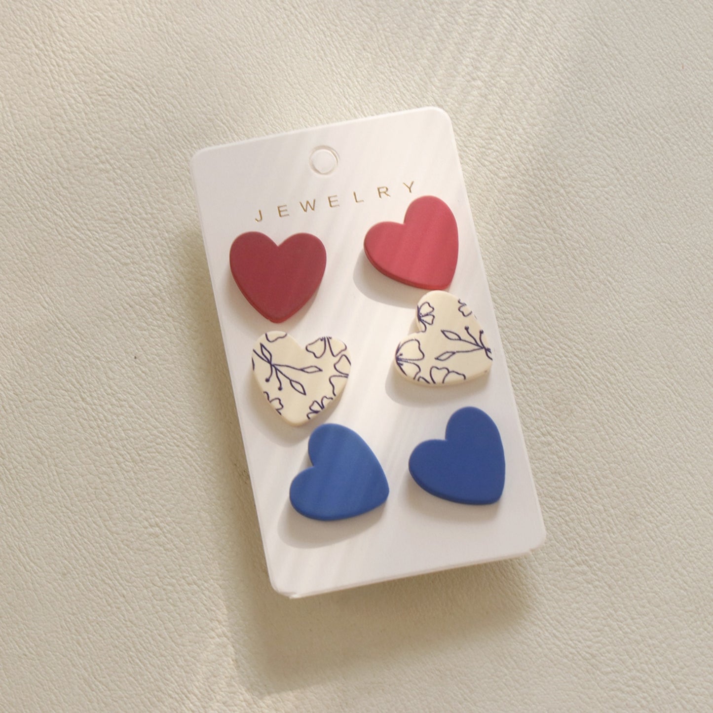 Aretes de corazón de acrílico de 3 piezas