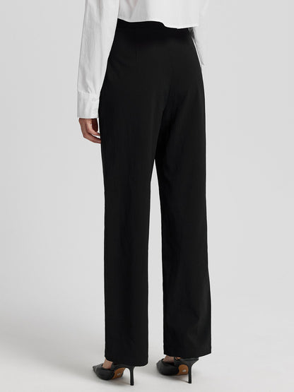 Pantalon droit taille haute