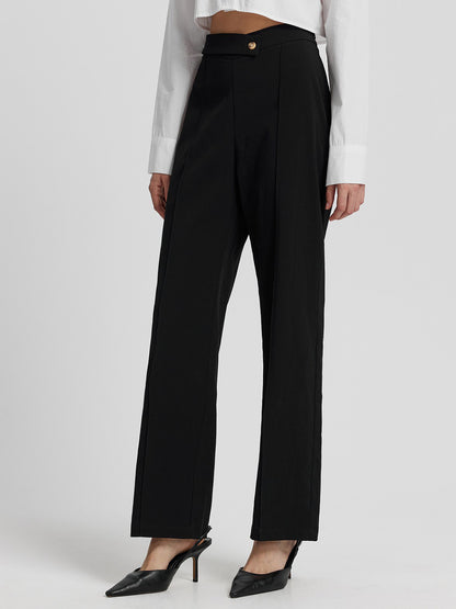 Pantalon droit taille haute