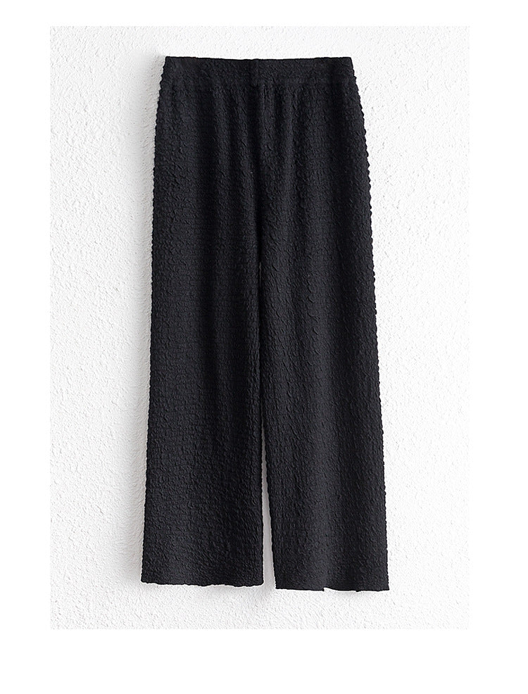 Women's Knitted Wool Drape Wide Leg Pants