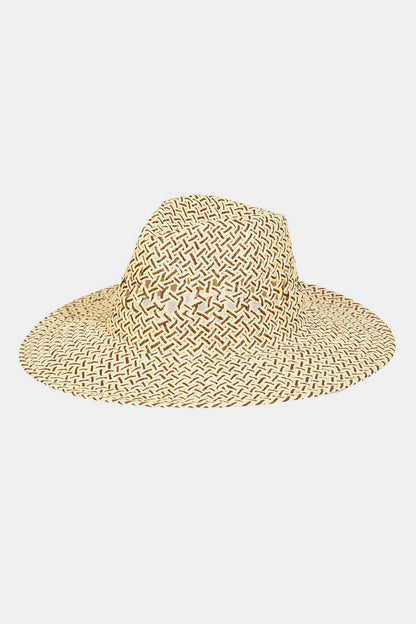 Chapeau de paille tissé à découpes Fame