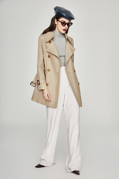 Trench Coat Women Mid-Length Korean Spring Autumn Chic Loose Little Trench Coat Women Chameleon