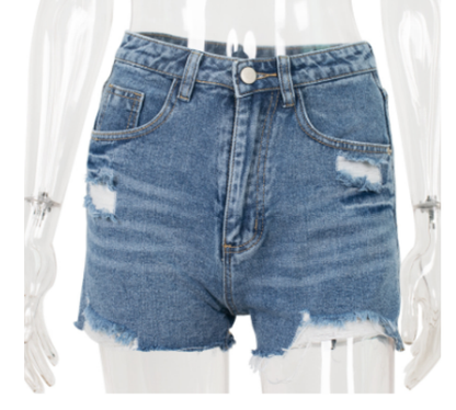 Short en jean déchiré à boutons amples pour femmes, vêtements d'été