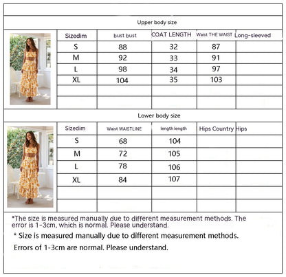 Women's Stitching Printing Long Dress Suit