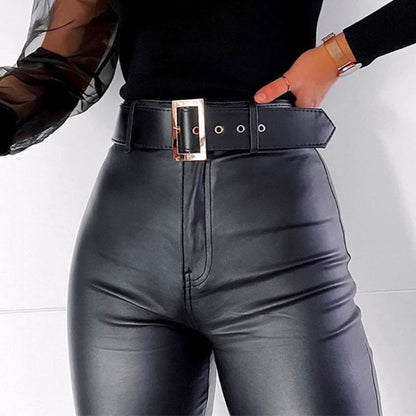 Artificial leather PU trousers