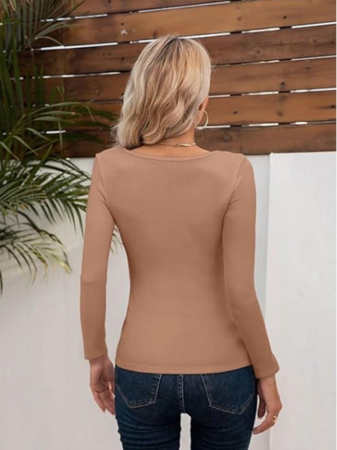 Asymmetrical Neck Long Sleeve T-Shirt