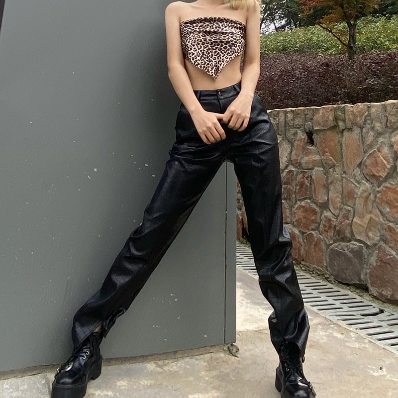 Women's High-waisted Long Pants With Thin Feet