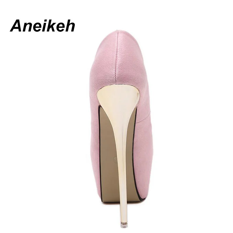 Aneikeh 2024 Brand Shoes Woman 16CM High Heels Women Pumps Stiletto Thin Heel Women's Shoes Open Toe High Heels Shoes 258-21#