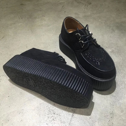 Black Harajuku Shoes Classic Lace UP High Platform Creepers Fashion Harajuku Punk Shoes Women's Casual Shoes Platform Shoes