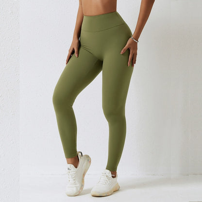 Ponçage double face européen et américain fesse levage ventre tenant serré pantalons de fitness pantalons de yoga vêtements d'extérieur en cours d'exécution taille haute pantalons de survêtement extensibles femmes