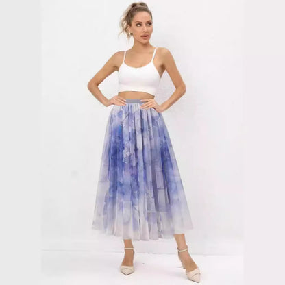 Tiered Dress Fresh Super Fairy Printed Skirt Maxi Dress Fairy A Line Dress Tulle Skirt Long Fairy Gauze