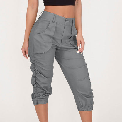 Women Clothing Casual Cropped Pants Workwear Harem Pants